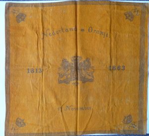 Het oudste doek in ons bezit is deze uit 1863 t.g.v 50 jaar Koninkrijk 1813-1863
